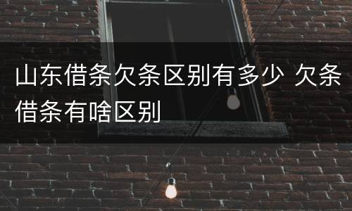 山东借条欠条区别有多少 欠条借条有啥区别