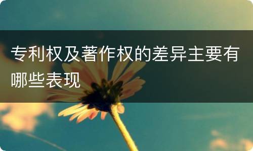 专利权及著作权的差异主要有哪些表现