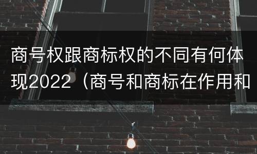 商号权跟商标权的不同有何体现2022（商号和商标在作用和性质上有较大区别）