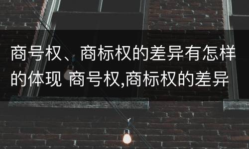 商号权、商标权的差异有怎样的体现 商号权,商标权的差异有怎样的体现呢