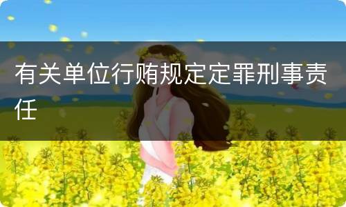有关单位行贿规定定罪刑事责任