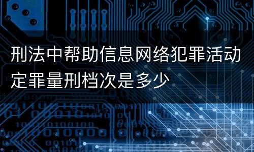 刑法中帮助信息网络犯罪活动定罪量刑档次是多少