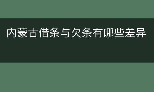 内蒙古借条与欠条有哪些差异