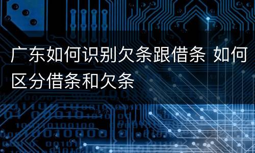 广东如何识别欠条跟借条 如何区分借条和欠条