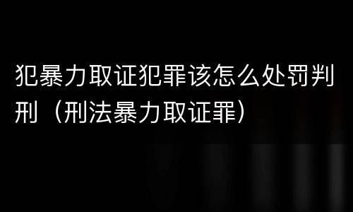 犯暴力取证犯罪该怎么处罚判刑（刑法暴力取证罪）
