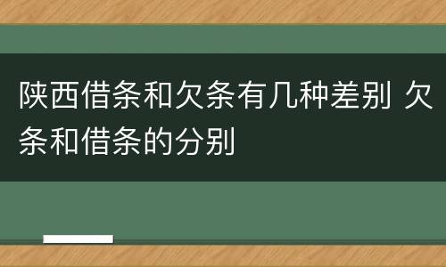 陕西借条和欠条有几种差别 欠条和借条的分别