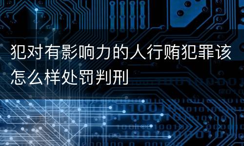 犯对有影响力的人行贿犯罪该怎么样处罚判刑
