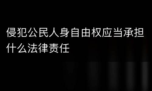 侵犯公民人身自由权应当承担什么法律责任