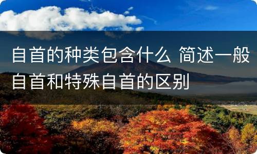 自首的种类包含什么 简述一般自首和特殊自首的区别