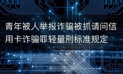 青年被人举报诈骗被抓请问信用卡诈骗罪轻量刑标准规定