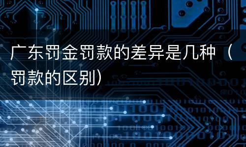 广东罚金罚款的差异是几种（罚款的区别）