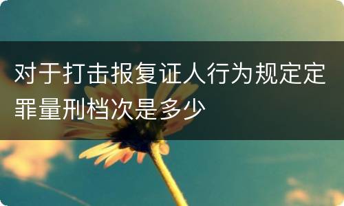 对于打击报复证人行为规定定罪量刑档次是多少