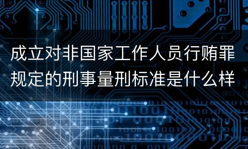 成立对非国家工作人员行贿罪规定的刑事量刑标准是什么样的