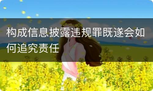 构成信息披露违规罪既遂会如何追究责任