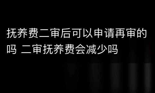 抚养费二审后可以申请再审的吗 二审抚养费会减少吗