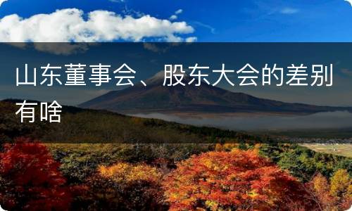 山东董事会、股东大会的差别有啥