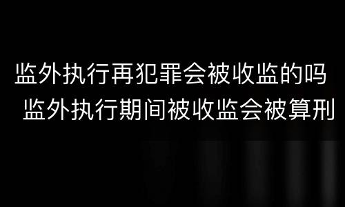 监外执行再犯罪会被收监的吗 监外执行期间被收监会被算刑期吗