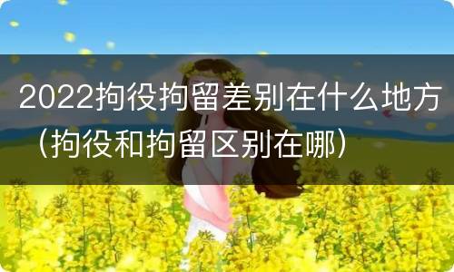 2022拘役拘留差别在什么地方（拘役和拘留区别在哪）