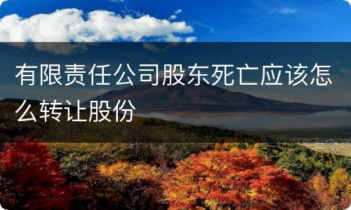 有限责任公司股东死亡应该怎么转让股份
