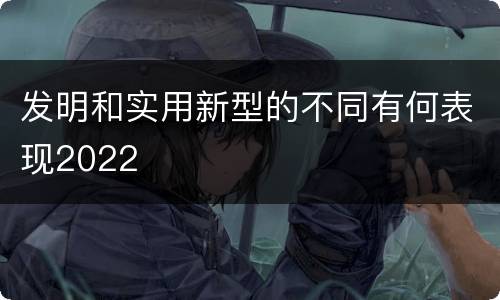 发明和实用新型的不同有何表现2022