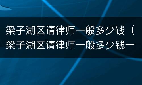 梁子湖区请律师一般多少钱（梁子湖区请律师一般多少钱一个月）