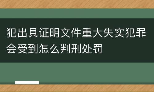 犯出具证明文件重大失实犯罪会受到怎么判刑处罚