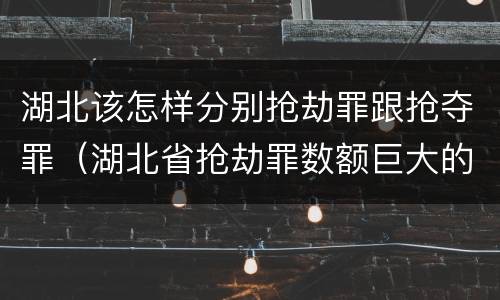 湖北该怎样分别抢劫罪跟抢夺罪（湖北省抢劫罪数额巨大的标准）
