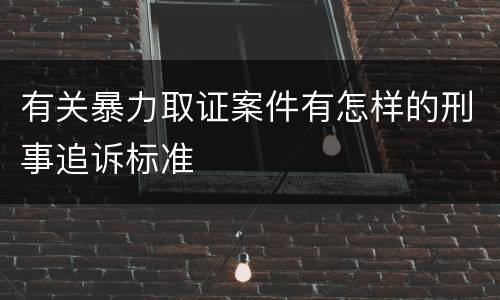 有关暴力取证案件有怎样的刑事追诉标准