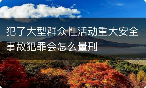 犯了大型群众性活动重大安全事故犯罪会怎么量刑