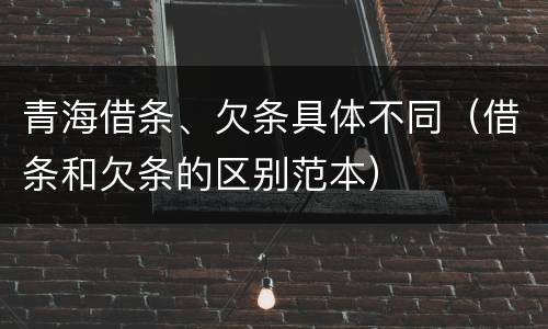 青海借条、欠条具体不同（借条和欠条的区别范本）