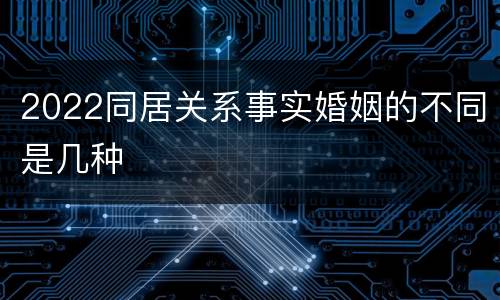 2022同居关系事实婚姻的不同是几种