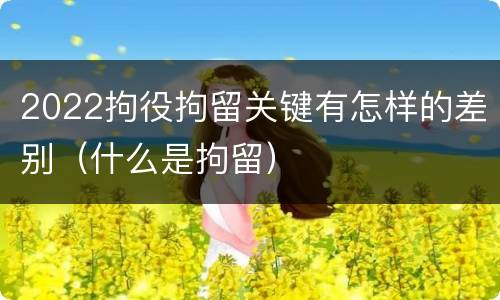 2022拘役拘留关键有怎样的差别（什么是拘留）