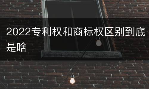 2022专利权和商标权区别到底是啥