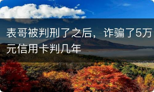 表哥被判刑了之后，诈骗了5万元信用卡判几年