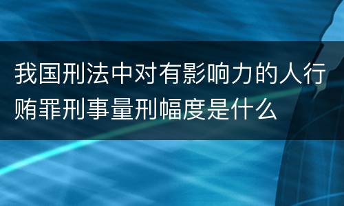 我国刑法中对有影响力的人行贿罪刑事量刑幅度是什么