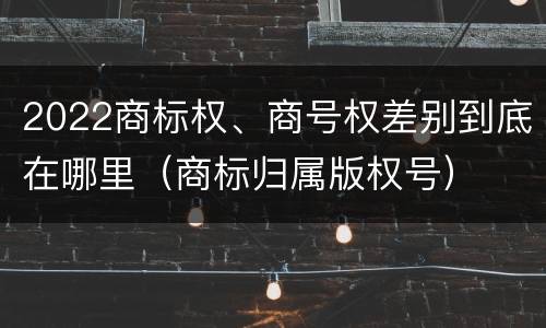 2022商标权、商号权差别到底在哪里（商标归属版权号）
