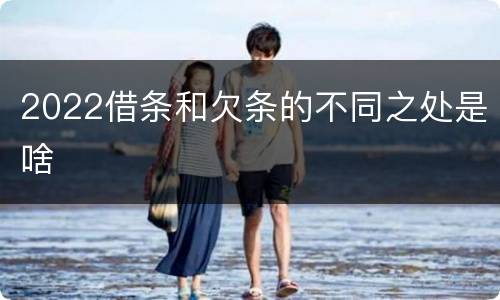 2022借条和欠条的不同之处是啥