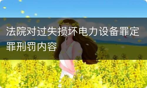 法院对过失损坏电力设备罪定罪刑罚内容
