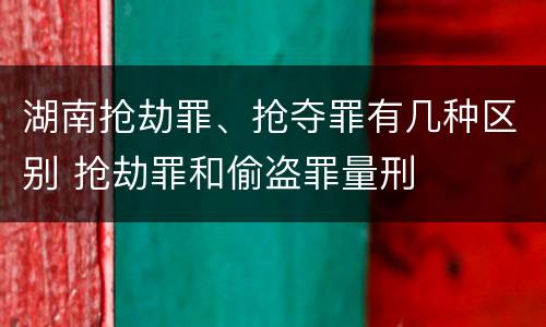 湖南抢劫罪、抢夺罪有几种区别 抢劫罪和偷盗罪量刑