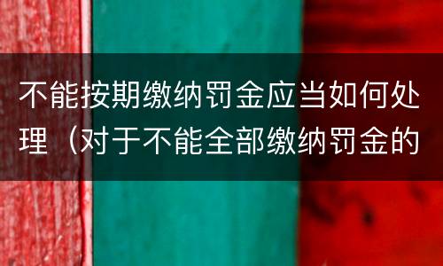 不能按期缴纳罚金应当如何处理（对于不能全部缴纳罚金的）
