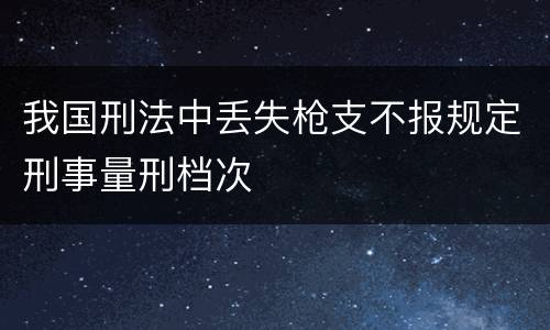 我国刑法中丢失枪支不报规定刑事量刑档次