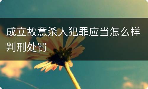 成立故意杀人犯罪应当怎么样判刑处罚