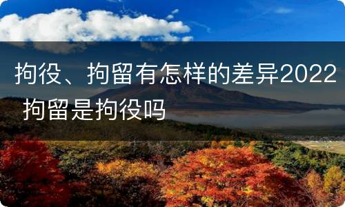 拘役、拘留有怎样的差异2022 拘留是拘役吗