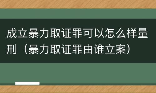 成立暴力取证罪可以怎么样量刑（暴力取证罪由谁立案）
