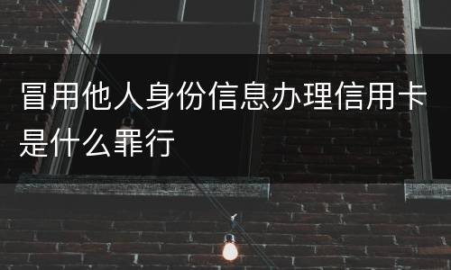 冒用他人身份信息办理信用卡是什么罪行