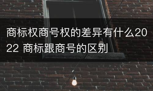 商标权商号权的差异有什么2022 商标跟商号的区别