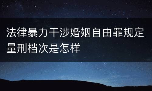法律暴力干涉婚姻自由罪规定量刑档次是怎样