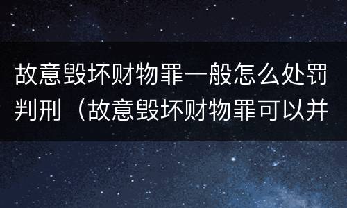 故意毁坏财物罪一般怎么处罚判刑（故意毁坏财物罪可以并处罚金吗?）
