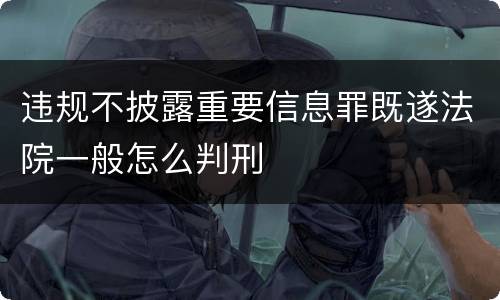 违规不披露重要信息罪既遂法院一般怎么判刑