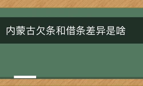 内蒙古欠条和借条差异是啥